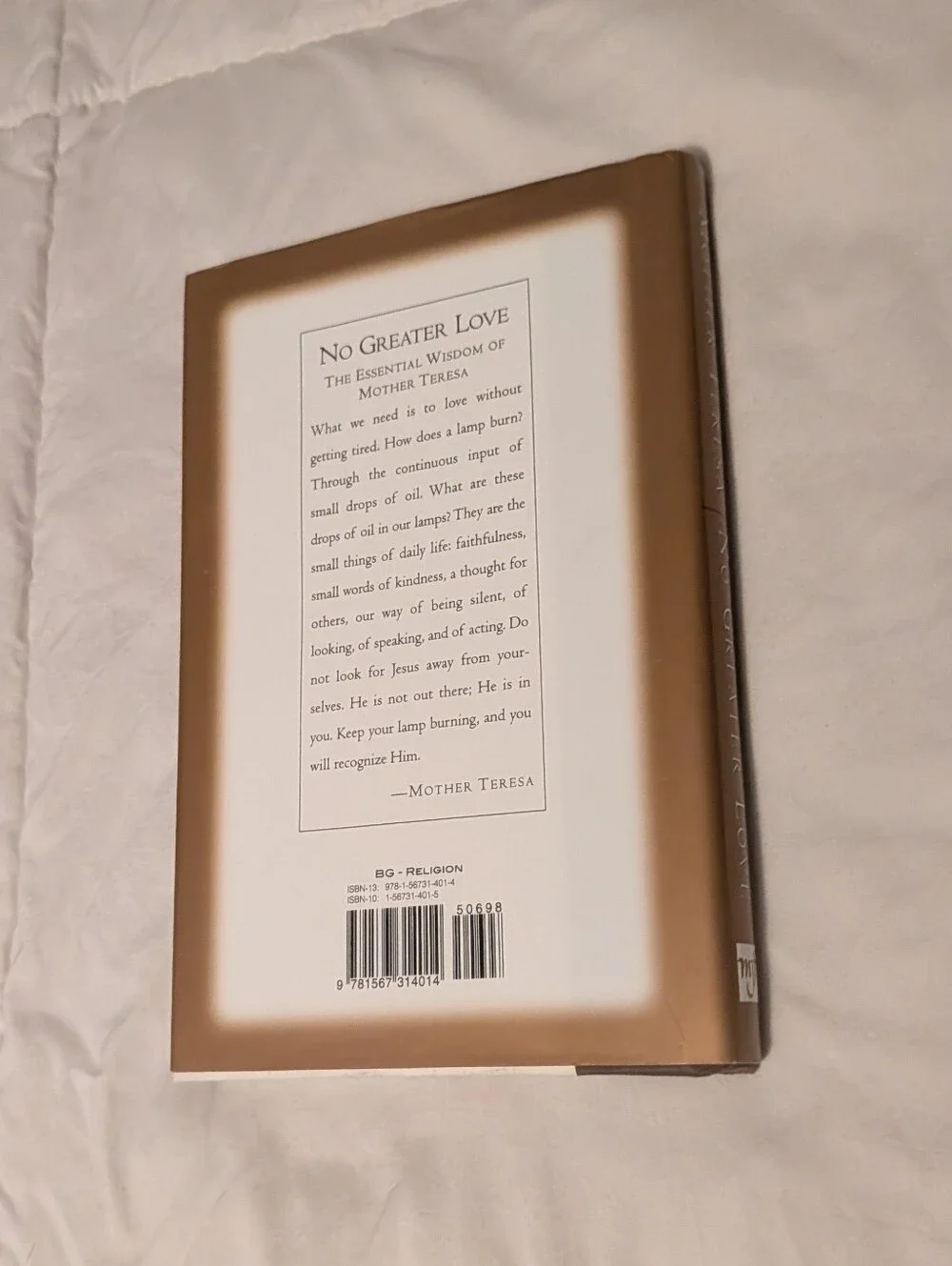 💥 Mother Teresa No Greater Love Hardcover Book